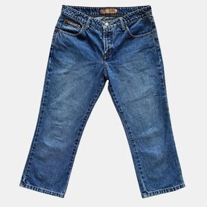 Vintage lei Straight Leg Cropped Jeans sz 7 10 Denim capri Y2K 90s Indie Retro